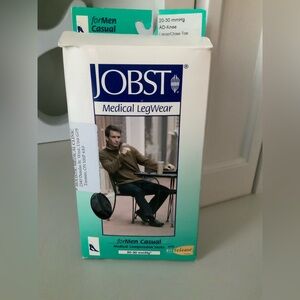 JOBST MEDICAL Knee High Socks 20-30 mmHg AD Knee Close Toe Black Men’s SZ Large